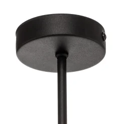 Kroonluchter Chicago, linnen lampenkappen, 6-lamps