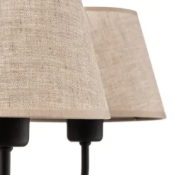 Kroonluchter Chicago, linnen lampenkappen, 5-lamps