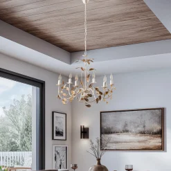 Kroonluchter Collana metaal 6-lamps ivoor