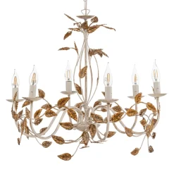 Kroonluchter Collana metaal 6-lamps ivoor