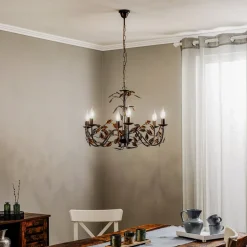 Kroonluchter Collana metaal 6-lamps brons