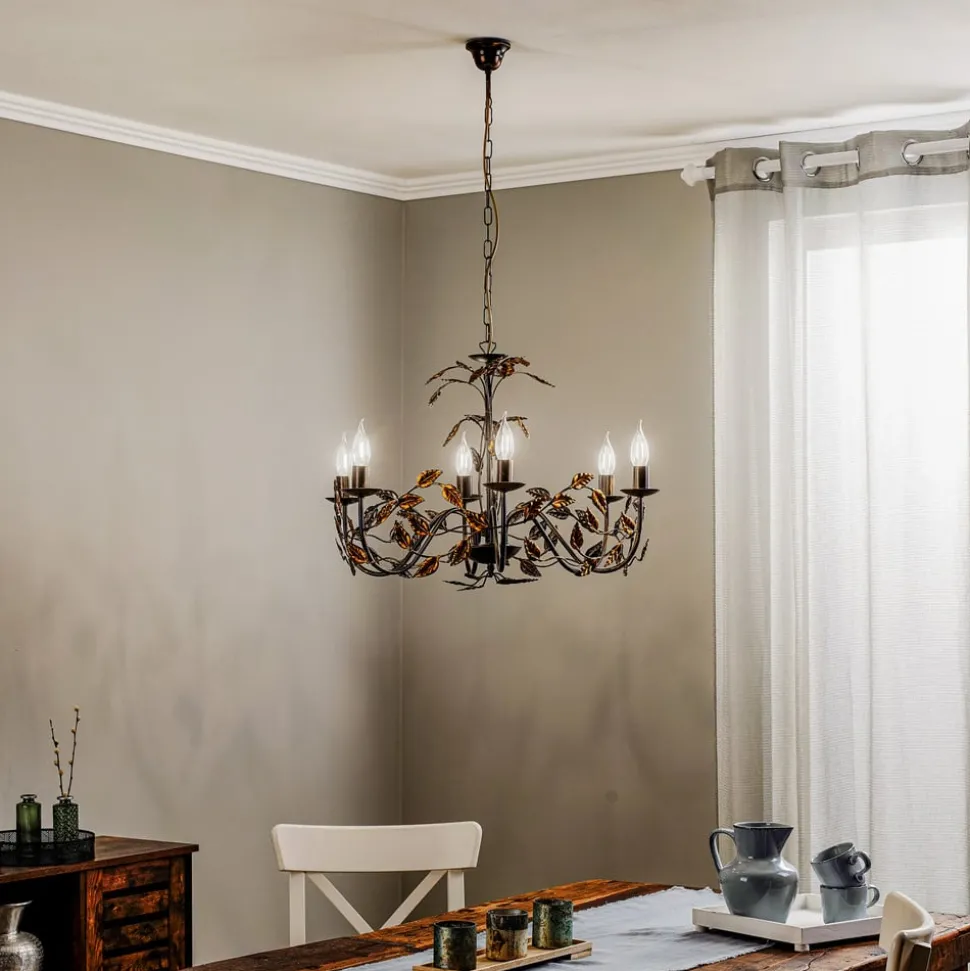 Kroonluchter Collana metaal 6-lamps brons