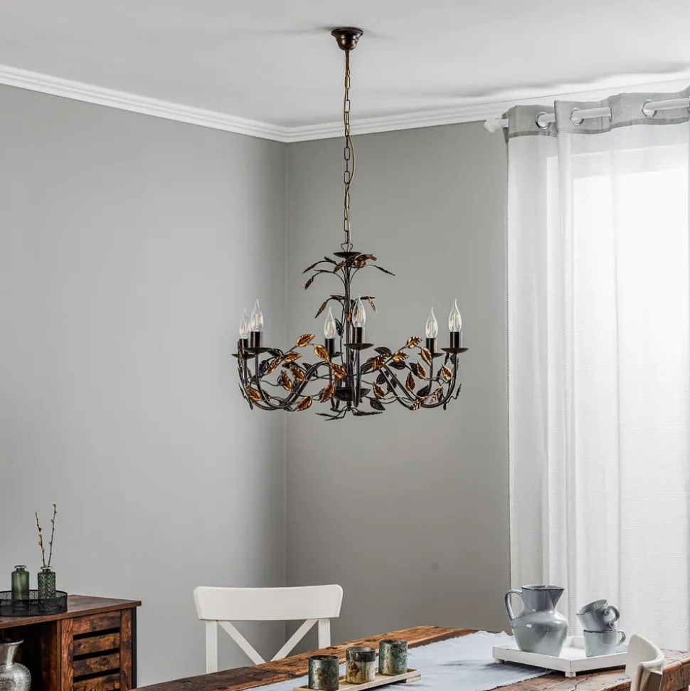 Kroonluchter Collana metaal 6-lamps brons