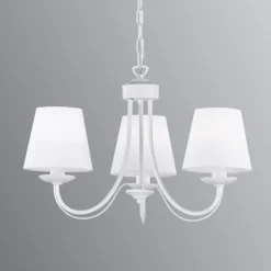 Kroonluchter Cortez, wit, 3-lamps