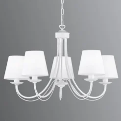 Kroonluchter Cortez, wit, 5-lamps
