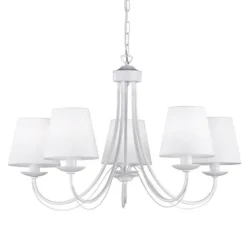 Kroonluchter Cortez, wit, 5-lamps