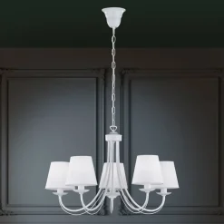 Kroonluchter Cortez, wit, 5-lamps