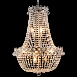 Kroonluchter CR55, 12-lamps, met glasbehang
