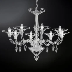 Kroonluchter Dedalo 8-lamps wit