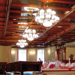 Kroonluchter Delia, messingkleurig Ø 100 cm, 16-lichts, glas