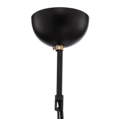 Kroonluchter Dofa, messing antiek/zwart 6-lamps