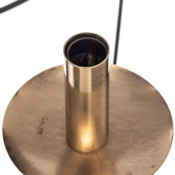 Kroonluchter Dofa, messing antiek/zwart 6-lamps