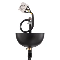 Kroonluchter Dofa, messing antiek/zwart 6-lamps