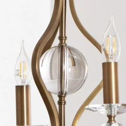 Kroonluchter Elizabeth Ø80cm metaal/kristal 8flg. antiek goud