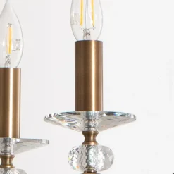 Kroonluchter Elizabeth Ø80cm metaal/kristal 8flg. antiek goud