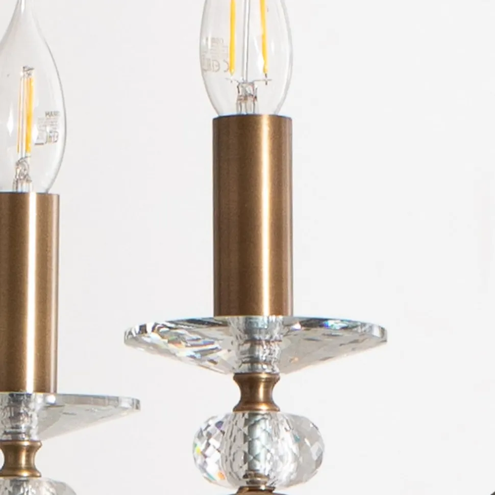 Kroonluchter Elizabeth Ø80cm metaal/kristal 8flg. antiek goud