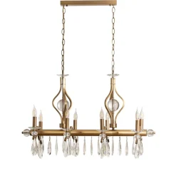 Kroonluchter Elizabeth 105x55 cm metaal/glas 8flg. antiek goud