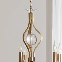 Kroonluchter Elizabeth 105x55 cm metaal/glas 8flg. antiek goud