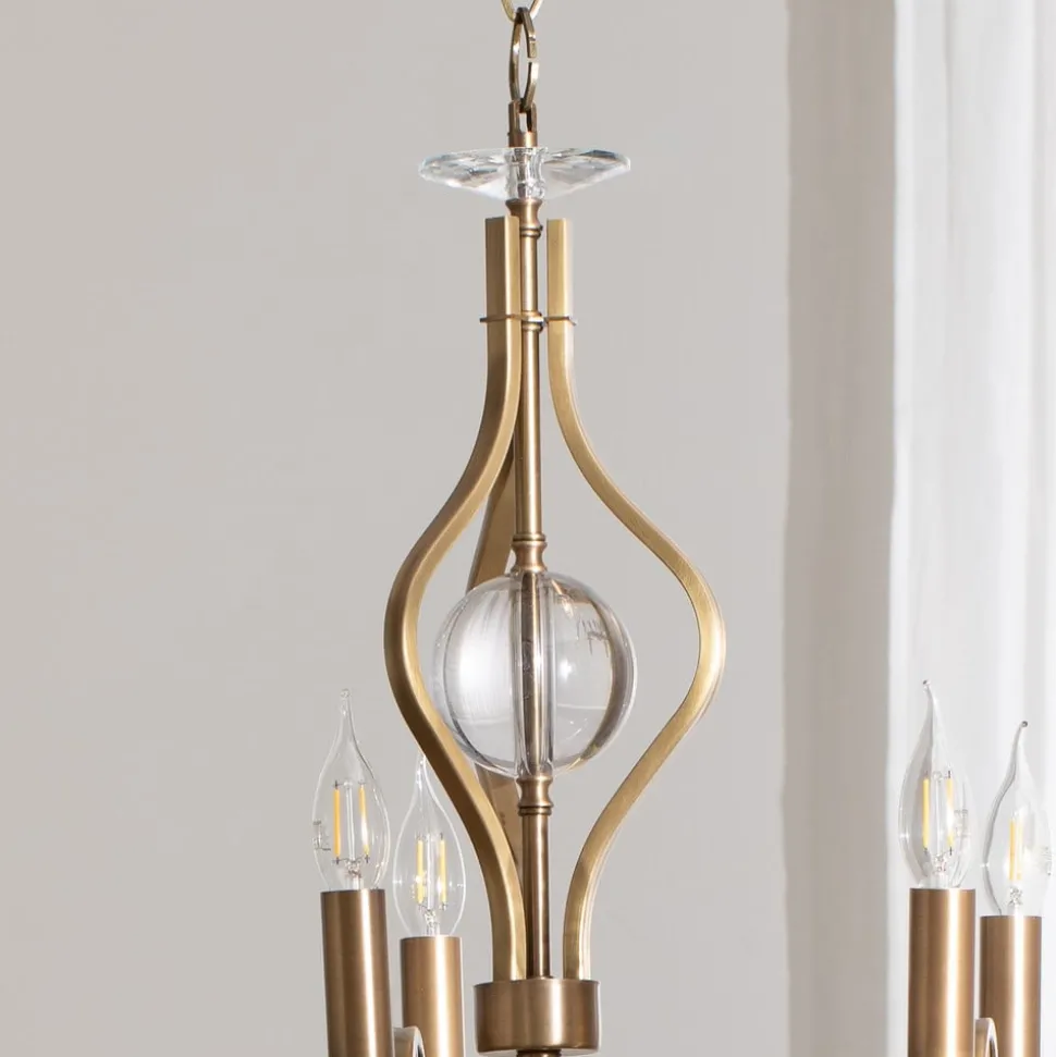 Kroonluchter Elizabeth 105x55 cm metaal/glas 8flg. antiek goud