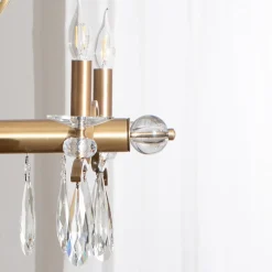 Kroonluchter Elizabeth 105x55 cm metaal/glas 8flg. antiek goud