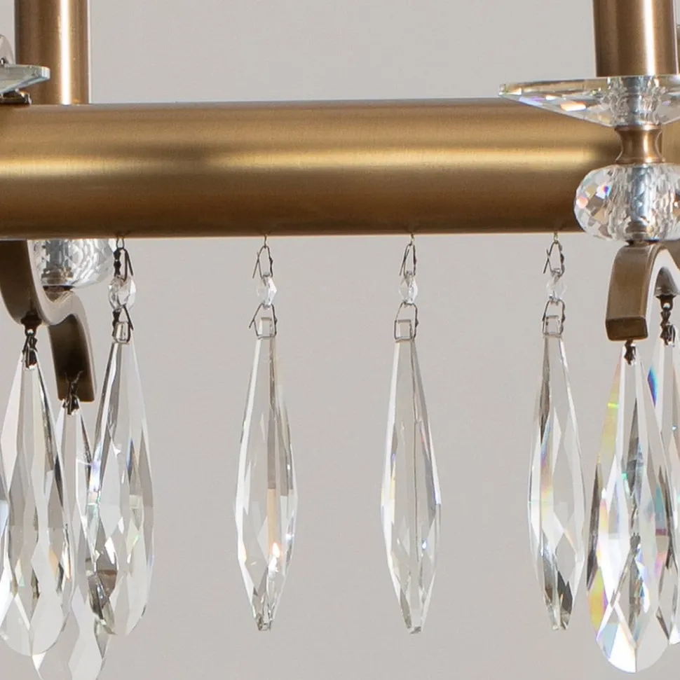 Kroonluchter Elizabeth 105x55 cm metaal/glas 8flg. antiek goud