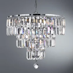 Kroonluchter Empire met kristallen prisma's