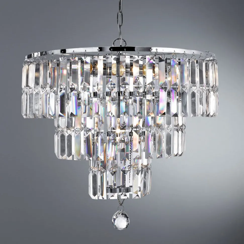 Kroonluchter Empire met kristallen prisma's