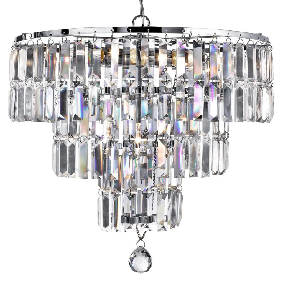 Kroonluchter Empire met kristallen prisma's