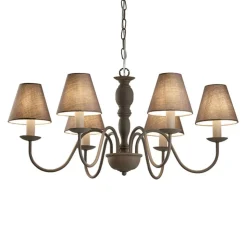 Kroonluchter Fatima, grijs, 6-lamps