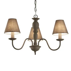 Kroonluchter Fatima, grijs, 3-lamps