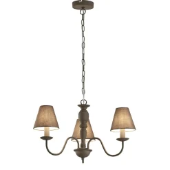 Kroonluchter Fatima, grijs, 3-lamps