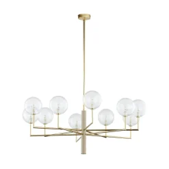 Kroonluchter Feme, goudkleurig, glas, 10-lamps, G9