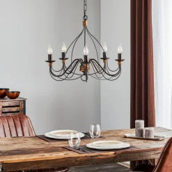 Kroonluchter Fiamma Marrone 5-lamps zonder kappen