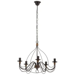 Kroonluchter Fiamma Marrone 5-lamps zonder kappen
