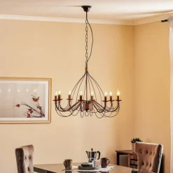 Kroonluchter Fiamma Marrone 8-lamps zonder kappen