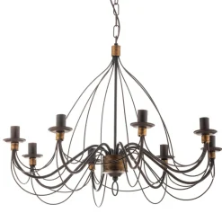 Kroonluchter Fiamma Marrone 8-lamps zonder kappen