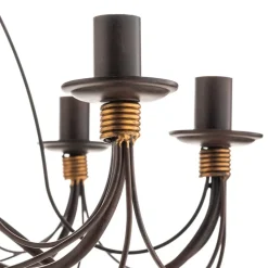 Kroonluchter Fiamma Marrone 8-lamps zonder kappen