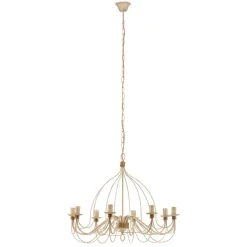 Kroonluchter FILO 8-lichts, wit-antiek