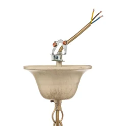 Kroonluchter FILO 8-lichts, wit-antiek