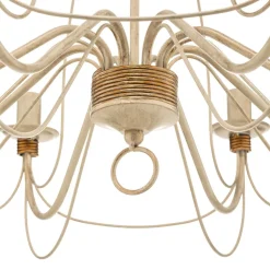 Kroonluchter FILO 8-lichts, wit-antiek