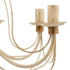 Kroonluchter FILO 8-lichts, wit-antiek