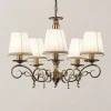 Kroonluchter Finnick, kleur antiek messing, 5-lamps, E14