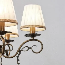 Kroonluchter Finnick, kleur antiek messing, 5-lamps, E14