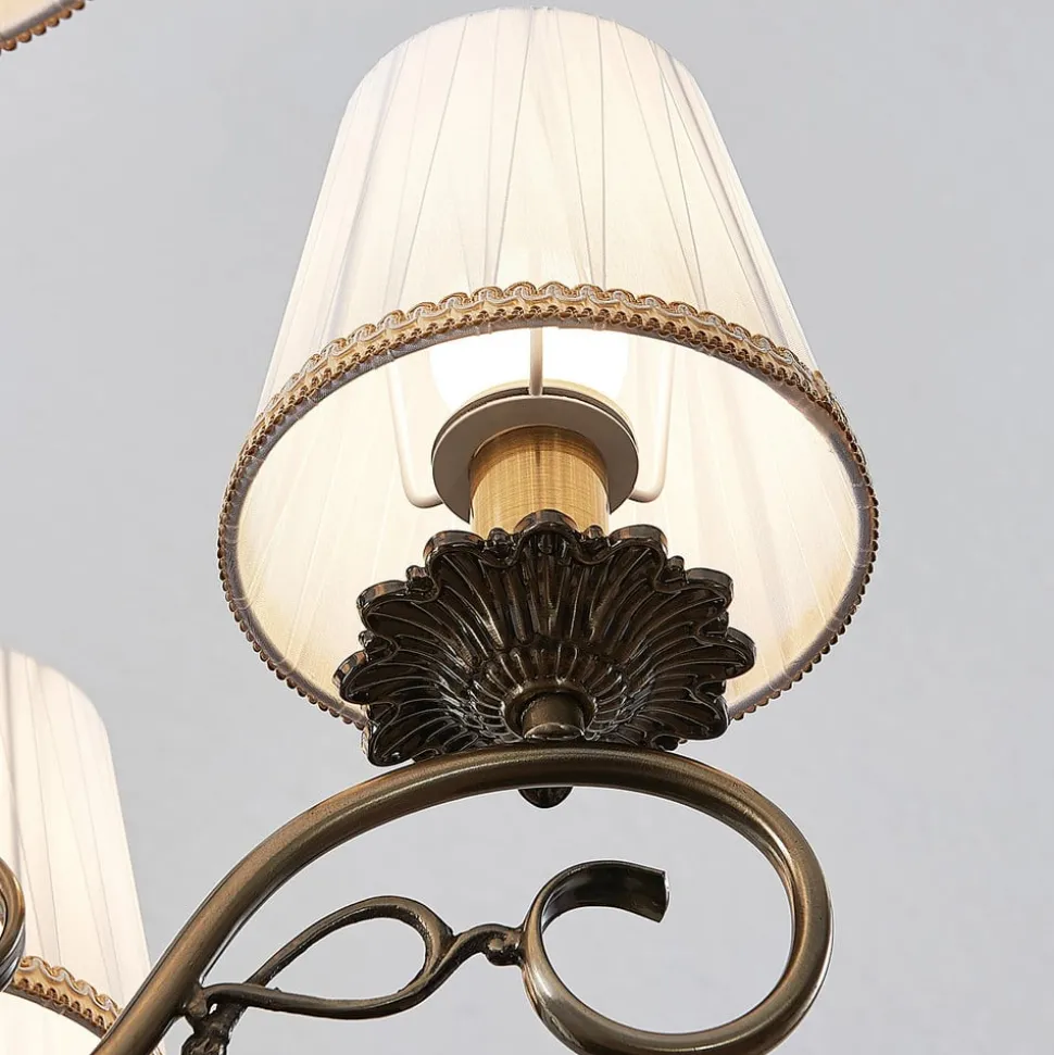 Kroonluchter Finnick, kleur antiek messing, 5-lamps, E14