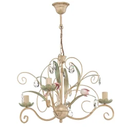 Kroonluchter Florina met bloemmotief, 3-lamps