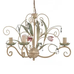 Kroonluchter Florina met bloemmotief, 3-lamps