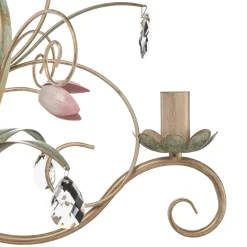 Kroonluchter Florina met bloemmotief, 3-lamps