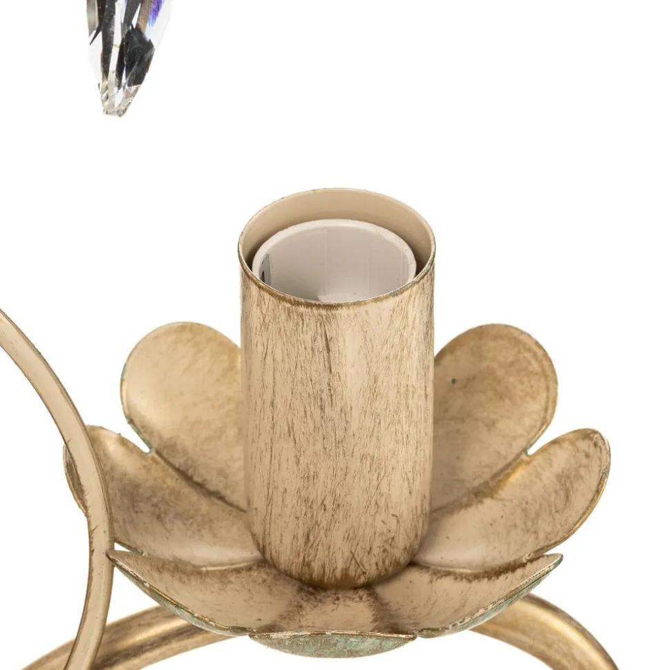 Kroonluchter Florina met bloemmotief, 3-lamps