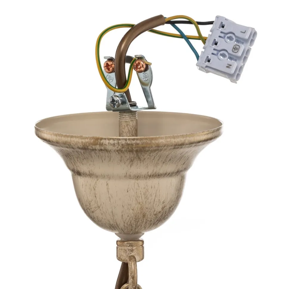 Kroonluchter Florina met bloemmotief, 3-lamps