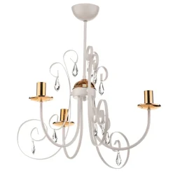 Kroonluchter Foreman 3-lamps, wit-koper